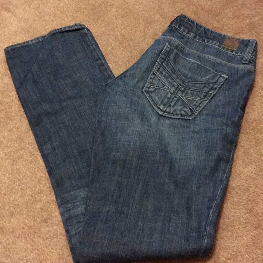 American Eagle Distressed Straight Blue Jeans Sz 4